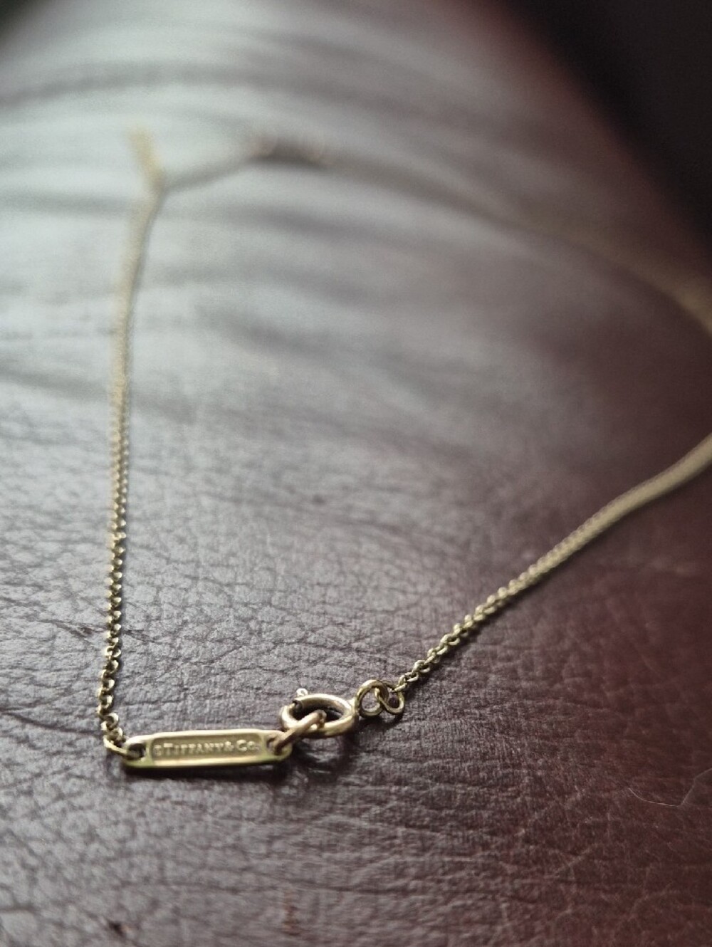 Tiffany & Co. 18k Rose Gold Diamond Micro Bar Pendant Necklace - Picture 6 of 8